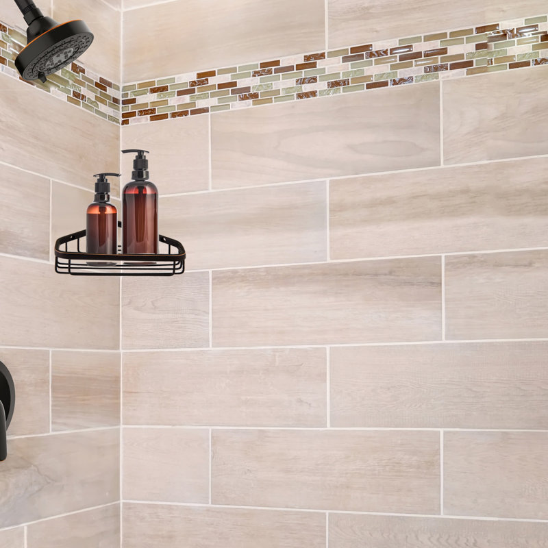 Panier de douche en coin Chertsey, Nickel satiné, H 1,37 po x l 9,5 po x P 6,25 po