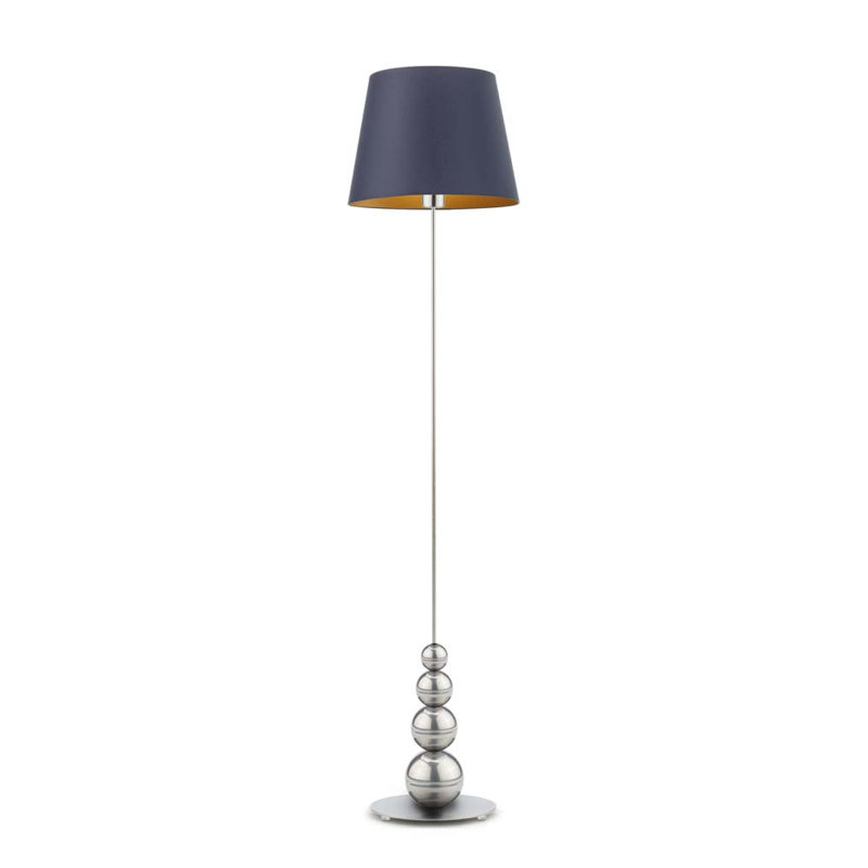 Caines 174cm Traditional Floor Lamp, Silver, Navy