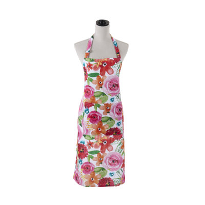 Floral Kitchen Apron – Adjustable Neck Strap, Lightweight Cooking Apron with Front Pocket for Baking, Cooking and Everyday Use