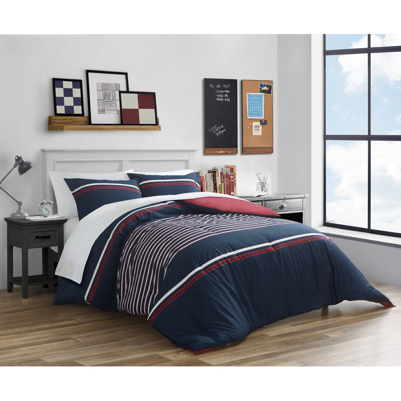 Nautica Mineola Cotton Navy Duvet Cover Set, Twin / Twin XL Duvet Cover