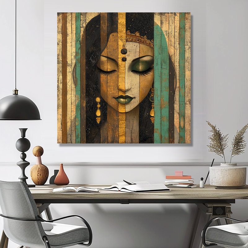 Maissane - salon d'art mural indien, 16" H x 16" W, Wrapped Canvas, Does Not Apply