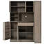 Garde-manger avec armoire latérale coulissante, tablettes de porte et tiroir-1683731679