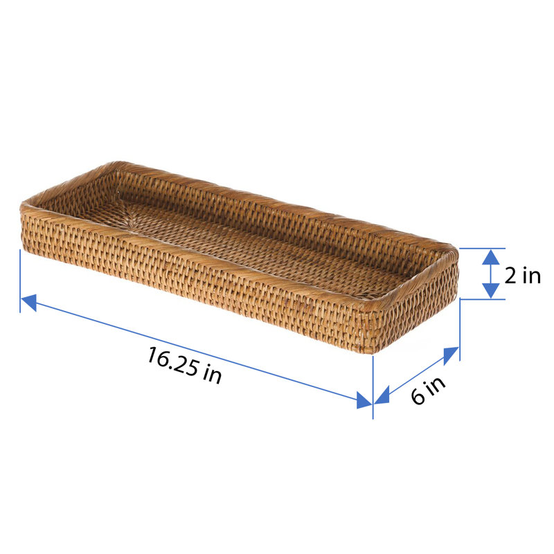 Everard Wicker Tray, Honey Brown
