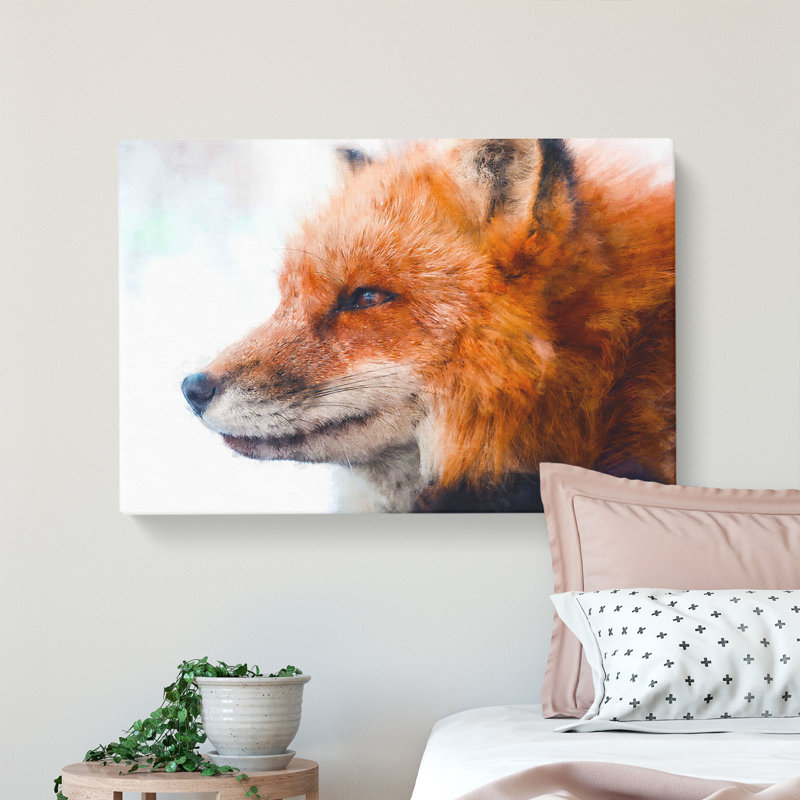 Profile Of A Red Fox - Wrapped Canvas, 50cm H x 76cm W x 3cm D