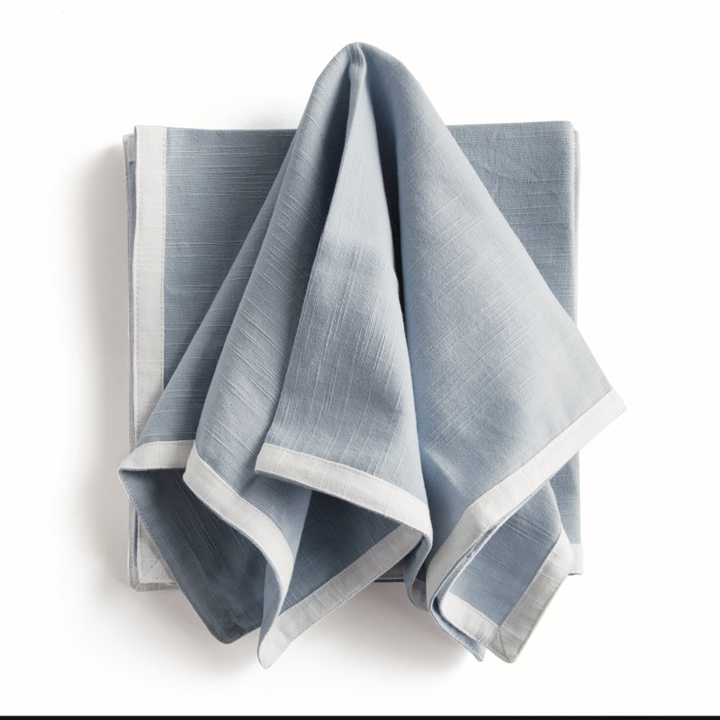 Saffron Dinner Napkins, Blue/White