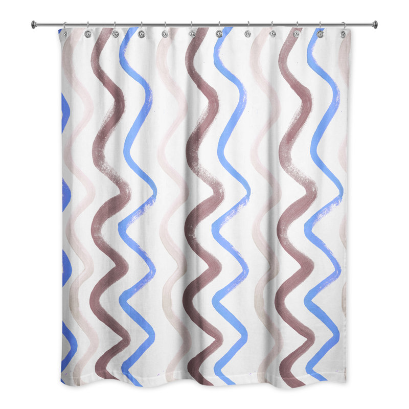 Rideau de douche Ritva, Bleu / brun