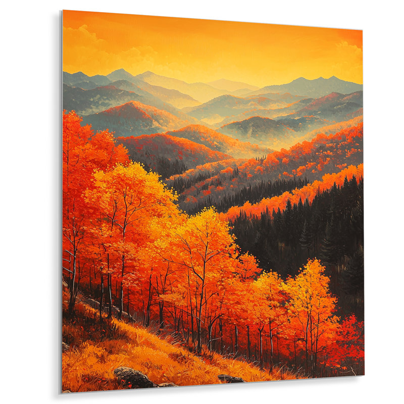 Tarje - reproduction d'art traditionnelle en métal, montagnes, art mural en métal, H 32 po x l 24 po