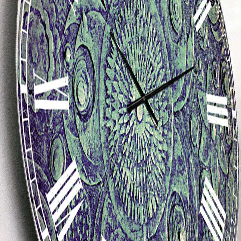 Cercle de fleurs bleues - Horloge murale traditionnelle, Petit