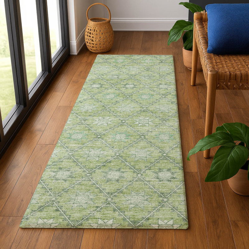 Premium Machine Washable Crestover AMF1858 Lattice Rug, Runner 2'3" x 7'6"