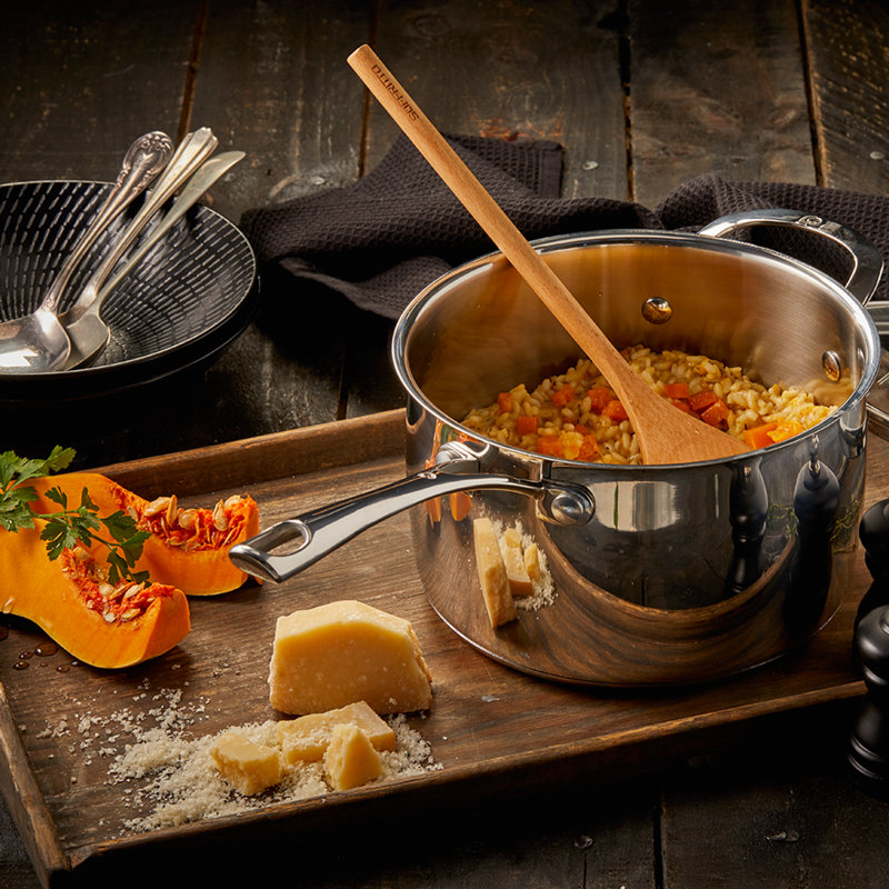 Non-Stick Stainless Steel Saucepan with Lid, 3.6 qt