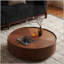 Table basse ronde en noyer avec base en fer-912296026