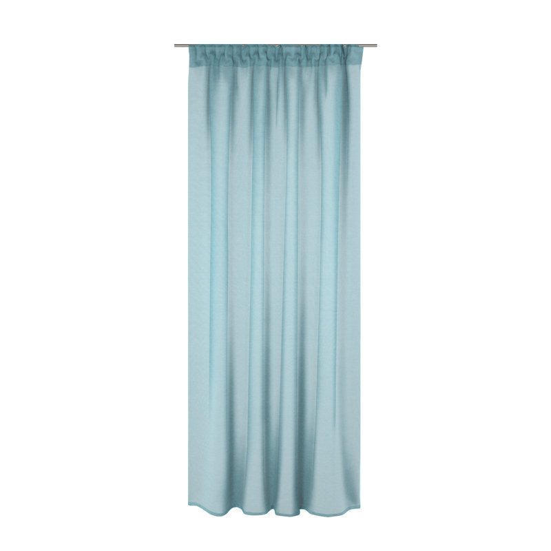 Peck Slot Top Semi Sheer Single Curtain, Turquoise
