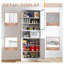 Grand garde-manger de 72 po en métal avec portes en verre - Organisateur de rangement autoportant robuste avec tablettes réglables pour la salle à manger et la salle de bain