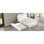 Lit plateforme en bois avec lit gigogne simple, blanc - Utilisation complète de l'espace, rembourré, facile à assembler-452983335-452983352
