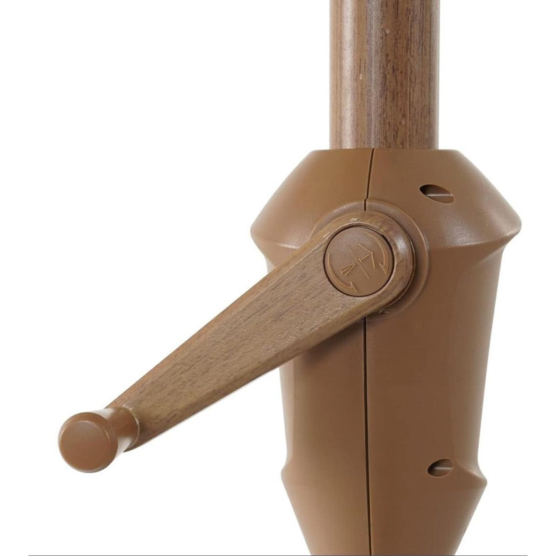 Parasol de patio de 9 pi avec frange, parasol à pompon extérieur avec inclinaison à bouton-poussoir pour piscine, terrasse, jardin, beige et café