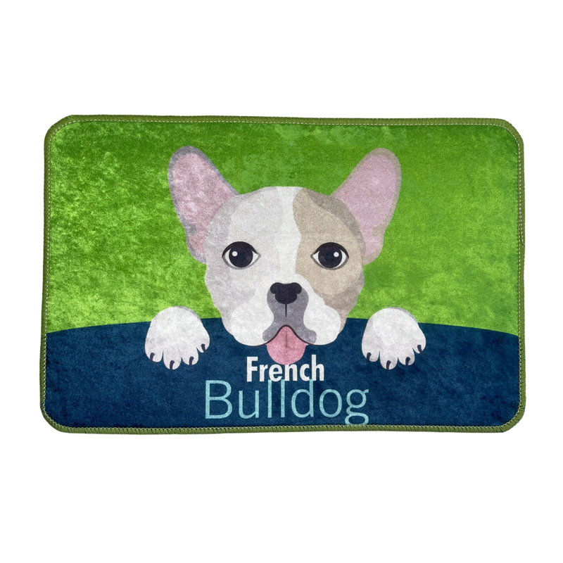 Tapis vert pour chien French Bulldog - 23,5 x 15,5 po (60 x 39 cm)