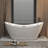 59 "Acrylic Freestanding Tub, Gloss White,  With Chrome Overflow And Pop-Up Drain, CUPC Certified