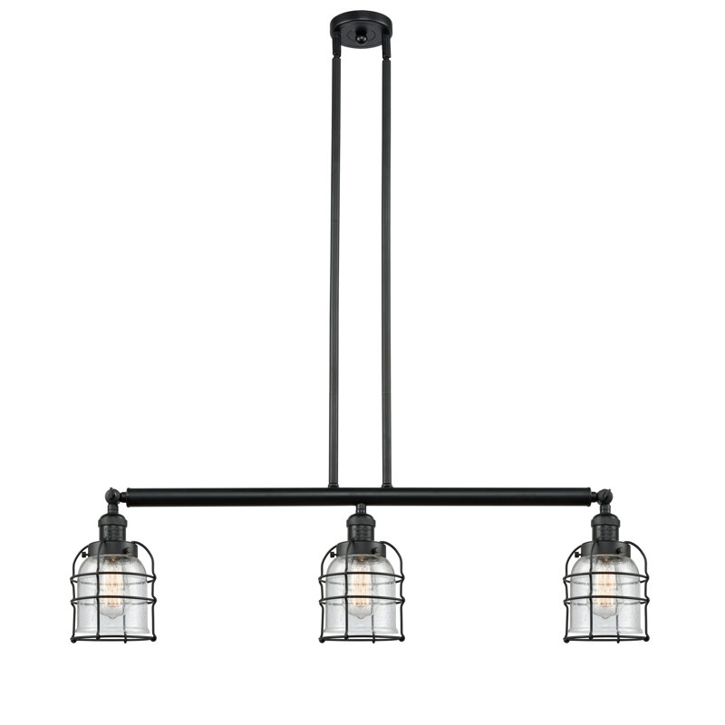 McDougal 3 - Light Kitchen Island Pendant, Matte Black, LED, Seedy