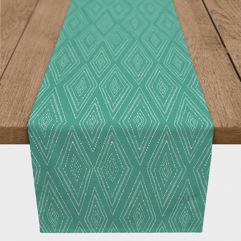 Chemin de table Collynn, 90 po x 16 po, Bleu sarcelle