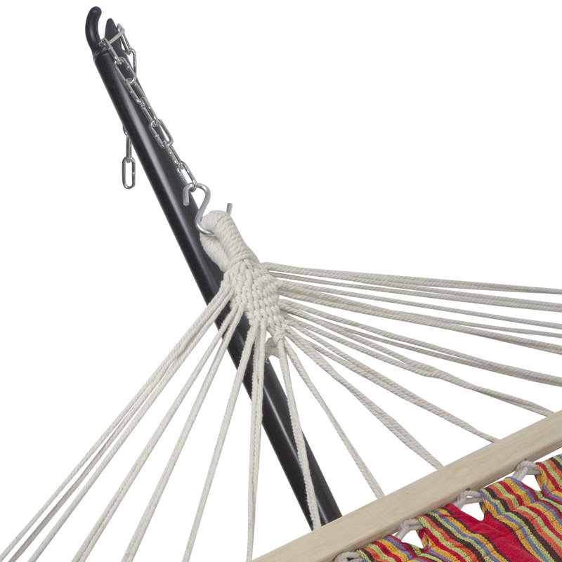 Hamac double rayé, H 1 po x l 58,75 po x P 75 po, Rouge/rose/bleu