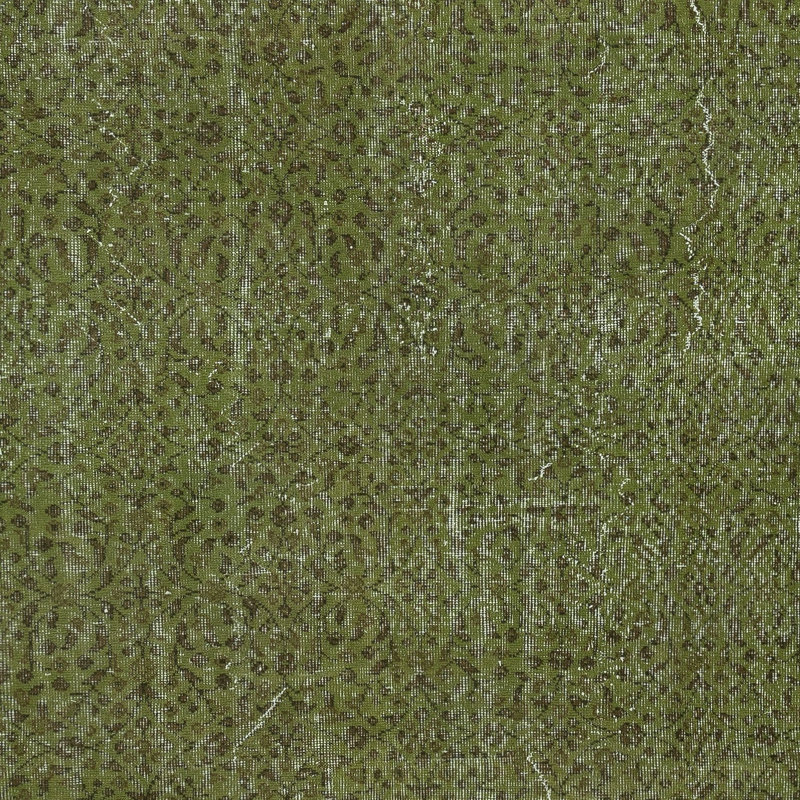 Tapis vert en laine à motif floral fabriqué à la main 5,2 x 8,7 pi de couleur verte