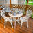 3-Piece Cast Aluminum White Floral Design Patio Dining Set with Round Bistro Table