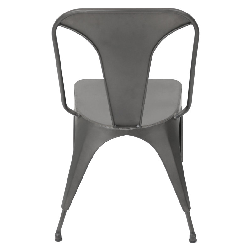 Marie 17.5'' H Stacking Side Chair, Gray