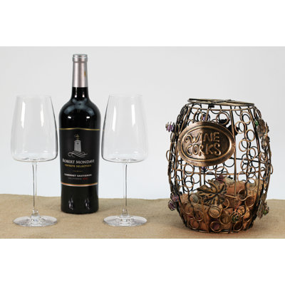 Adalinna 1 Bottle Tabletop Wine Bottle Rack in Brown
