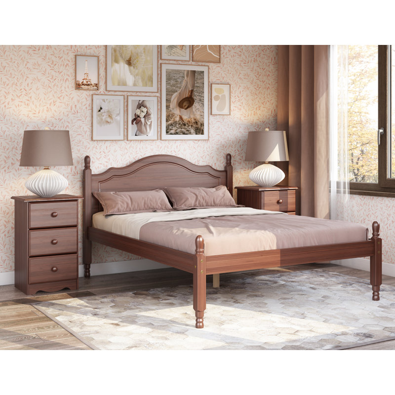 Kielin 100% Solid Wood Reston Bed, Full, Mocha