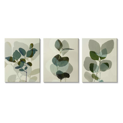 "Modern Forest Plant", ensemble de 3 impressions sur bois