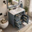 Meuble-lavabo de salle de bain avec lavabo, 3 tiroirs, tablette réglable, autoportant pour le rangement et l'organisation-2070926859
