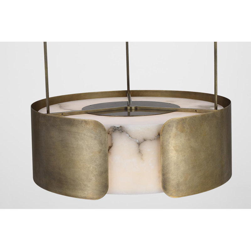 Anne-Marie Barton Armise 28" Drum Chandelier, Mottled Brass