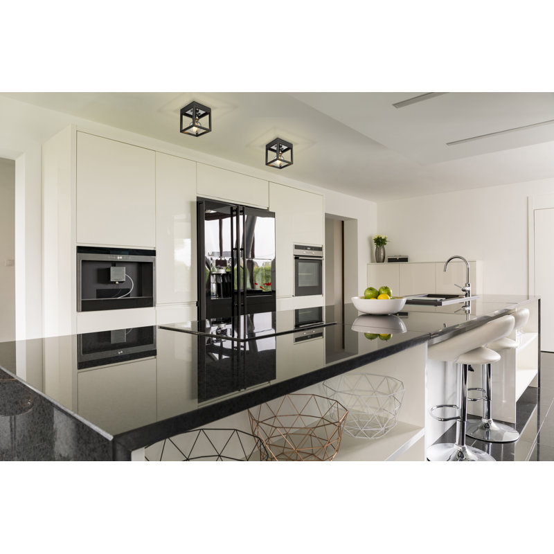 Alynda Flush Mount, Matte Black/Chrome