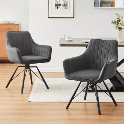 49cm H Velvet Upholstered Metal Armchair