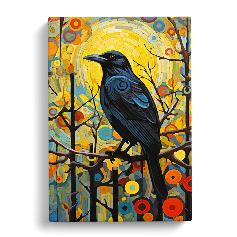 Crow Orphism - Wrapped Canvas Print, 76cm H x 50cm W x 3cm D
