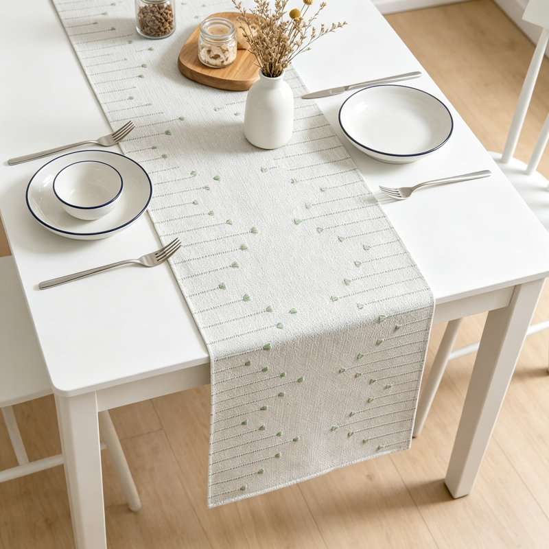 Chemin de table Boho pour décor rustique de style campagnard, décoration de table de salle à manger en toile de jute style macramé