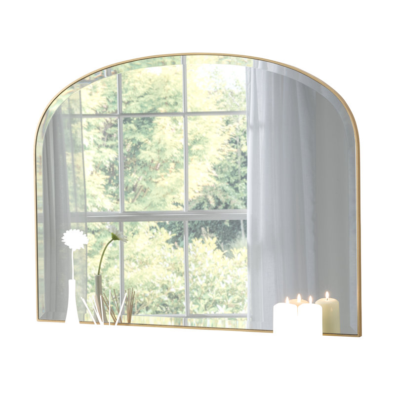 Drumourne Simple Arched Overmantle Mirror, Gold