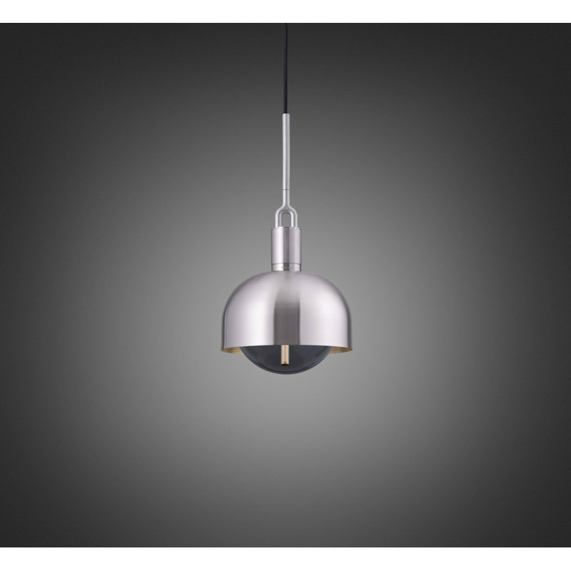 1 - Light Pendant, Smoked/Steel