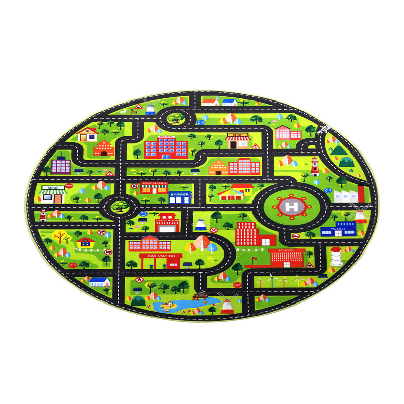 Non-Slip Washable Kids City Play Rug – Soft & Educational Road Map Carpet for Boys & Girls, Perfect for Nursery & Playroom, Safe Area Mat