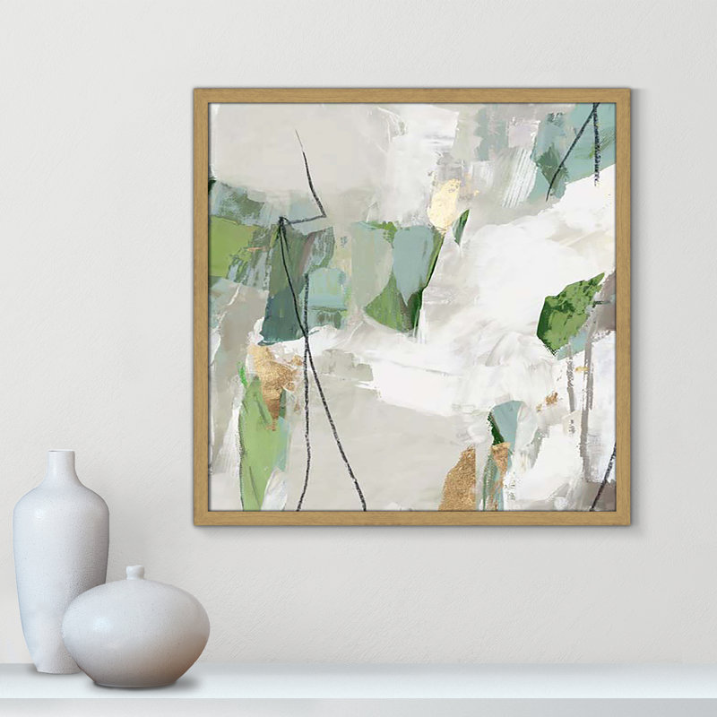 Enchanted Emerald I by Tom Reeves Print, 23.5" H x 23.5" W x 1.25" D, Natural Slim Framed