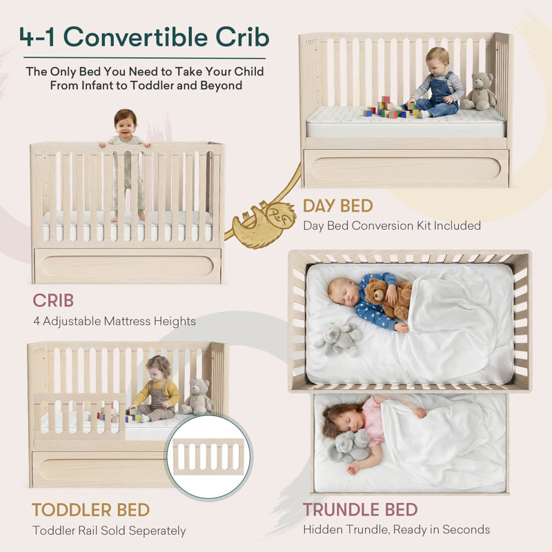 Lulla & Lulli Crib, Blond Wood 