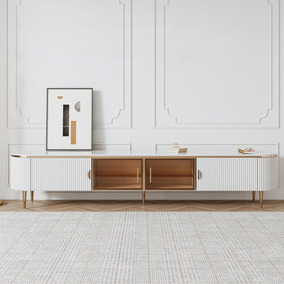 Meuble télé en pierre frittée de style moderne
