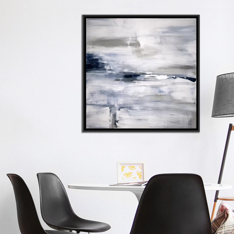 «Shifting Tides I», impression sur toile, H 37 po x l 37 po x P 1,5 po, Toile avec cadre noir, Pas de tapis