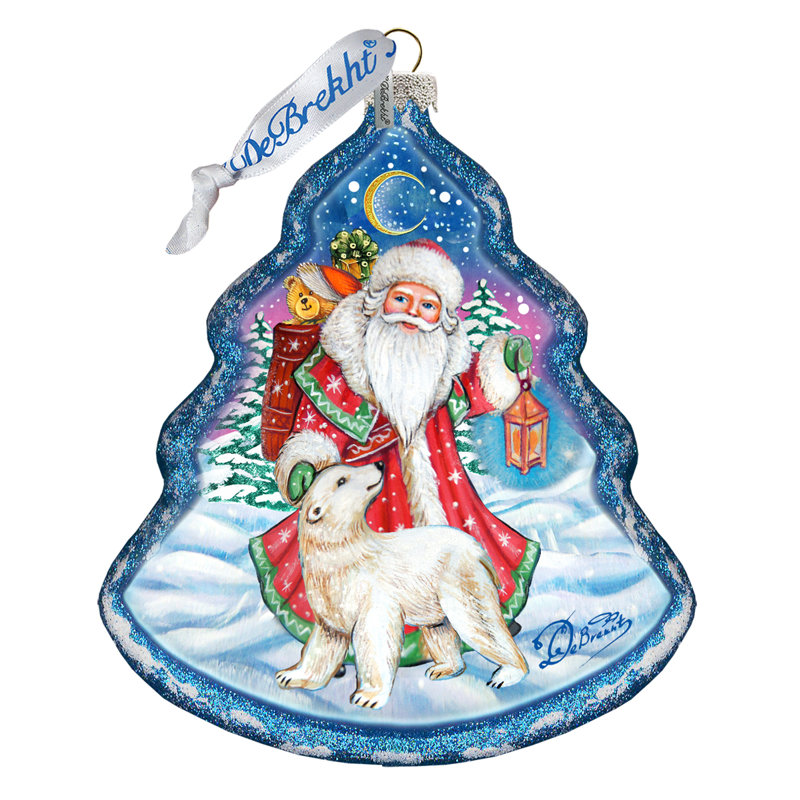 5'' Glass Holiday Shaped Ornament