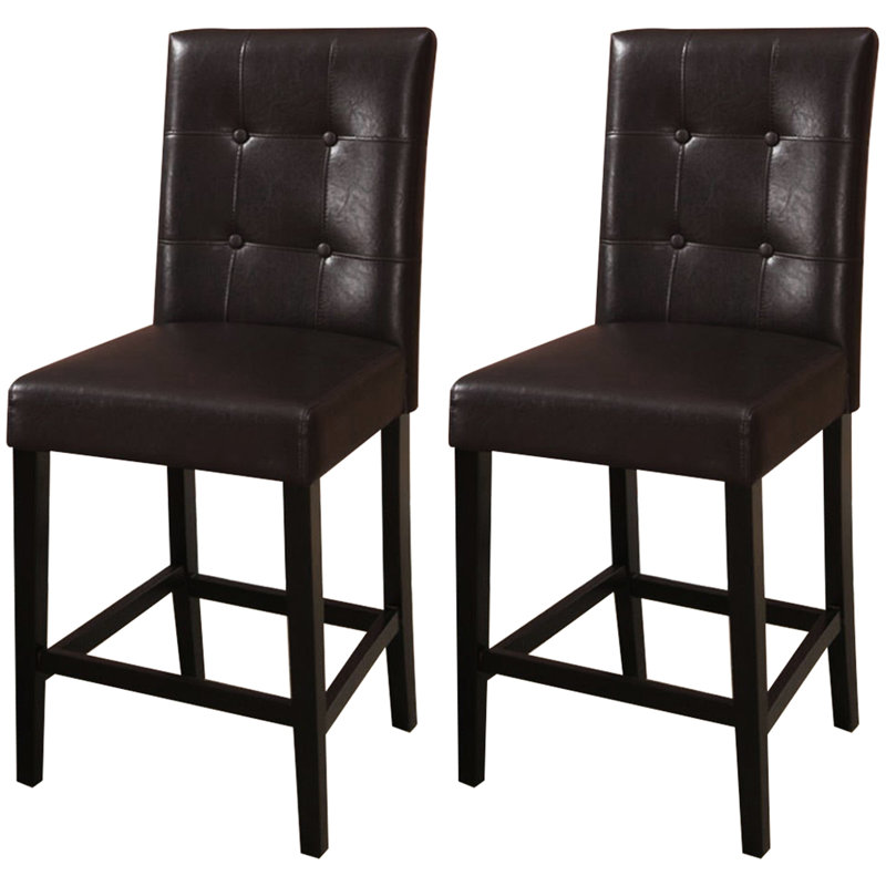 Chaises de salle à manger à hauteur de comptoir, finition brune, dossier 2, brun, chaises de pièce
