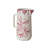 Hand-Painted Stoneware Pitcher with Botanical Design