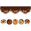 Chemin de foyer brodé couleur café, motif citrouilles de la récolte de Thanksgiving, pour décorations d'automne (chemin de foyer 70 × 17 pouces)
