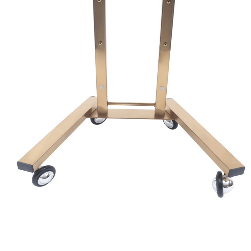 15.75" 2 Tier Tray Cart Trolley Collapsible Utility Cart Salon Storage Stand With Wheels