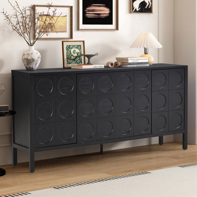 Citrine 4-Doors Storage Cabinet Wooden Sideboard