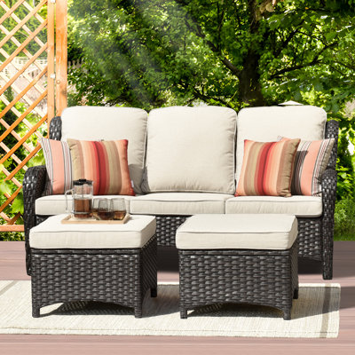 Guillen 3 - Person Outdoor Seating Group with Cushions by OVIOS